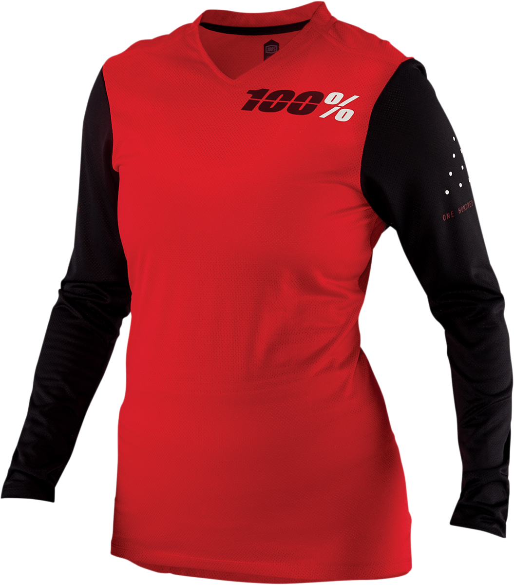 100% Women's Ridecamp Jersey - Long-Sleeve - Red - Medium 44402-003-11