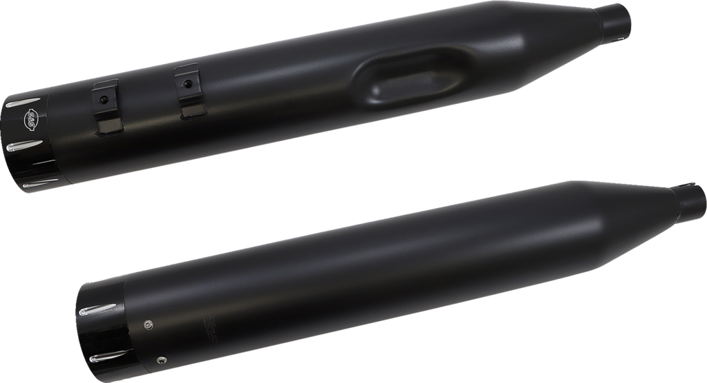 S&S CYCLE El Dorado Dual Exhaust System - Black - Machined Black Tracer 550-0680B
