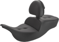 SADDLEMEN Roadsofa Pillow Top Seat - With Backrest - Black 897-07-181BR