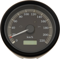 DRAG SPECIALTIES 3-3/8" KM/H Programmable Electronic Speedometer - Black Bezel - Black Face W/NOT CANCEL TURN SIGNALS T21-69A4BBDS