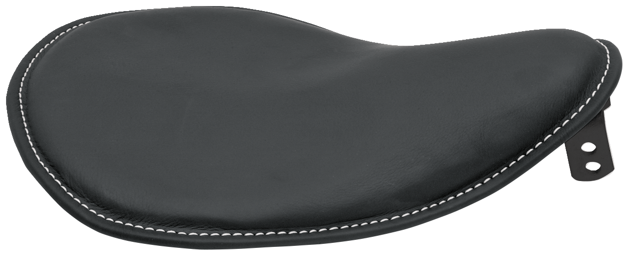 DRAG SPECIALTIES Seat - Spring Solo - Low-Profile - Black Vinyl/White Stitching 0806-0074