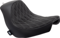 DRAG SPECIALTIES Solo Seat - Double Diamond - Silver Stitching - '18-'22 FL 0802-1514