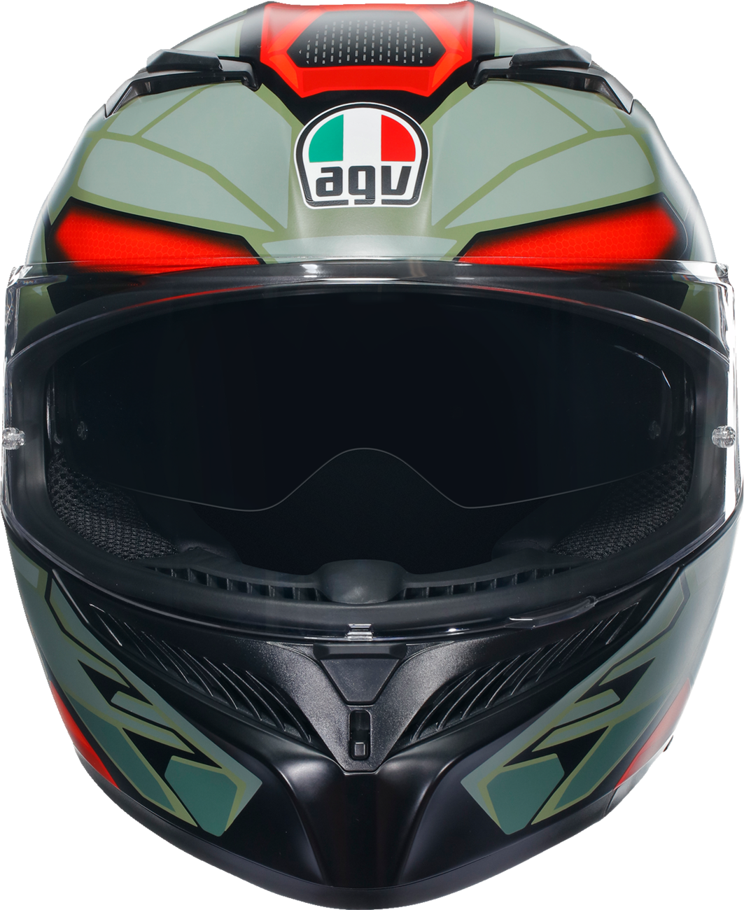 AGV K3 Helmet - Decept - Matte Black/Green/Red - Small 2118381004010S