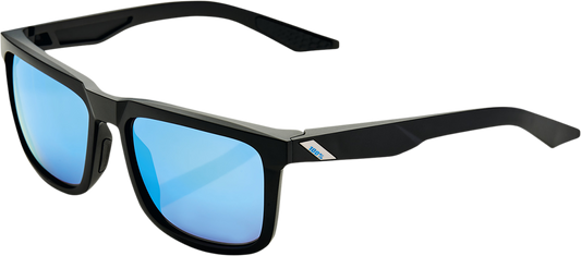 100% Blake Sunglasses - Matte Black - HiPER Blue Mirror 60028-00001