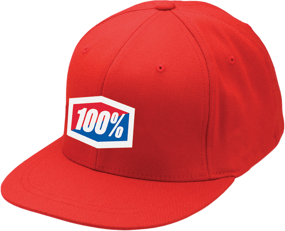 100% Official Flexfit® Hat - Red - Large/XL 20043-00005