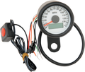 DRAG SPECIALTIES 1.87"MPH Programmable Mini Electronic Speedometer with Odometer/Tripmeter - Matte Black - White Face 21-6899BWNU
