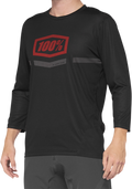 100% Airmatic 3/4 Sleeve Jersey - Black/Red - Medium 40018-00006