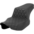 SADDLEMEN Step-Up Seat - Front Lattice Stitch - Black - Extended Reach - Street Glide/Road Glide 823-07E-172