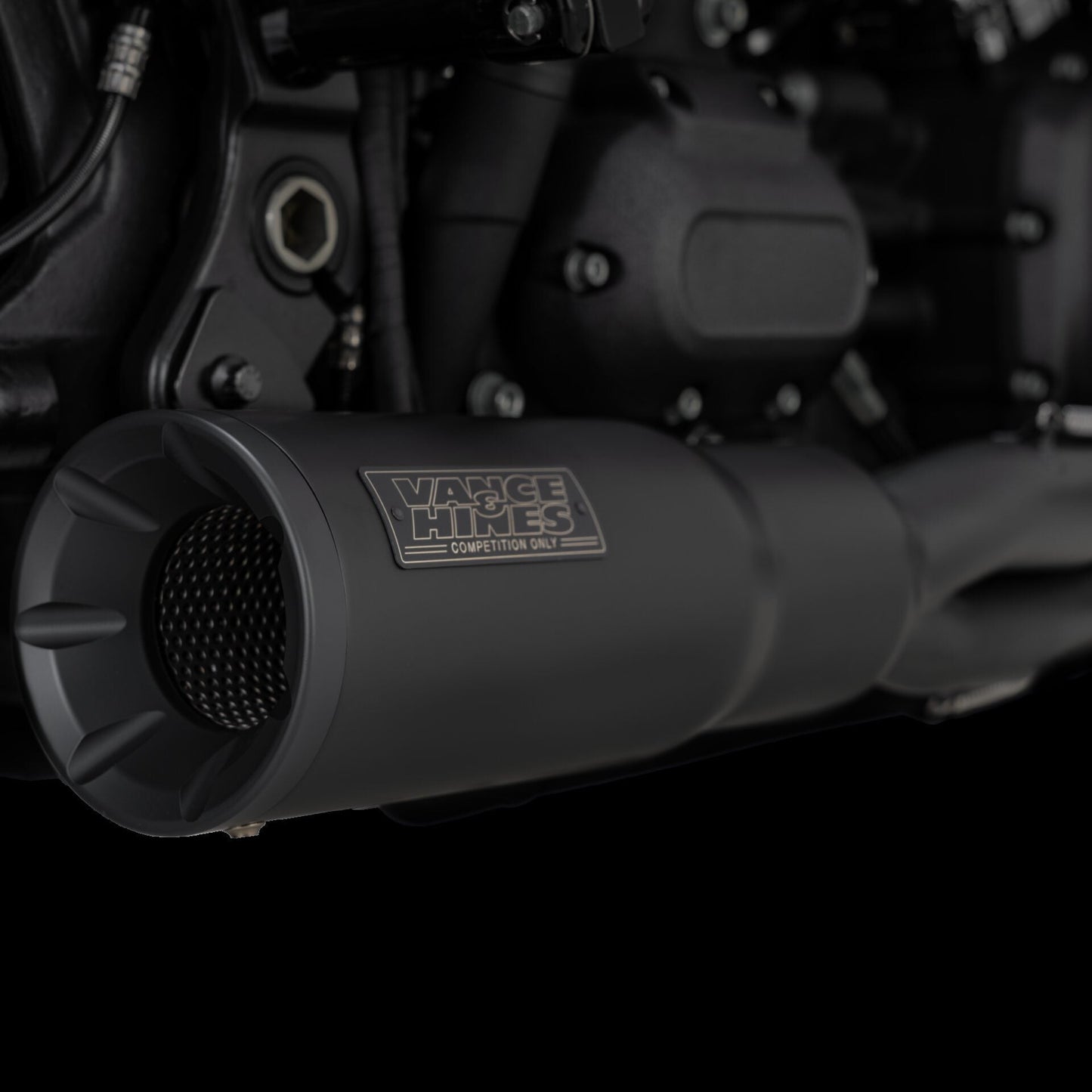 VANCE & HINES 2-into-1 Hi-Output Short Exhaust System - Stainless Steel - Black 47331