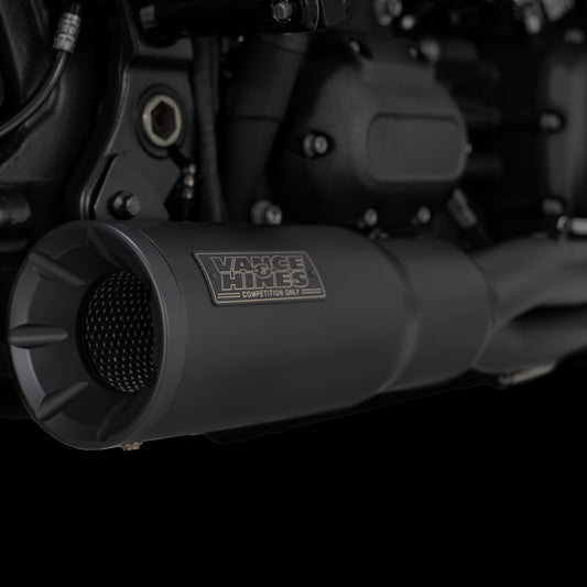 VANCE & HINES 2-into-1 Hi-Output Short Exhaust System - Stainless Steel - Black 47331