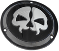 DRAG SPECIALTIES Split Skull Derby Cover - Black - 3-Hole N/F 86-03XL;70-98 BT ONLY 78045B