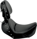SADDLEMEN Heels Down Solo Seat - With Backrest - Studded - Black - Dyna 806-04-0031