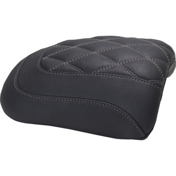 MUSTANG Padded Passenger Seat Cowl - Double Diamond - Gunmetal Stitch - FLT/FLH '23-'25 88611GM