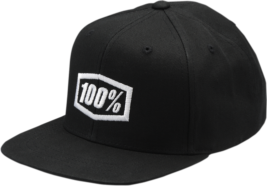 100% Youth Icon Snapback Hat - Black/White 20047-00000