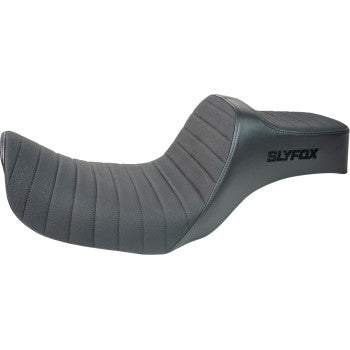 SLYFOX Highnoon Seat - Vinyl - Classic Stitch - Black Logo - Dyna '12-'16 4694A-slyfox