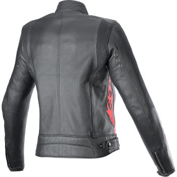 ALPINESTARS Stella Dyno Leather Jacket - Black/Haute Red - XL 3113924-1346-XL