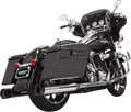 BASSANI XHAUST DNT Straight Can Mufflers for '95-'16 FL - Chrome/Black 1F7DNT5