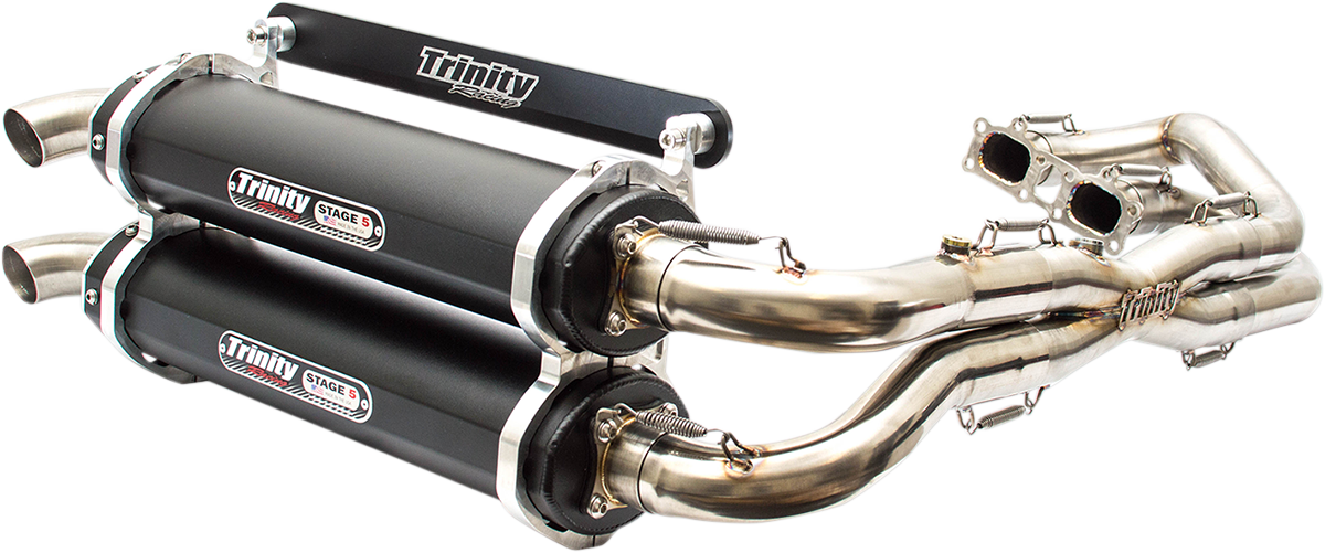 TRINITY RACING Stage 5 Dual Exhaust - Black RZR XP 1000 2014-2023   TR-4119D-BK