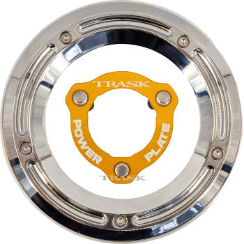 TRASK Derby Cover with Power Plate - Chrome/Gold - Kit - '17-'25 Harley-Davidson TM-0051-CH-GD
