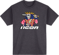 ICON Suicide King T-Shirt - Heather Charcoal - Small 3030-21944