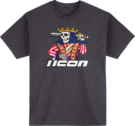ICON Suicide King T-Shirt - Heather Charcoal - Small 3030-21944