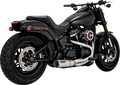 VANCE & HINES 2-into-1 Hi-Output Short Exhaust System - Stainless Steel - Brushed Softail 2018-2024  27331