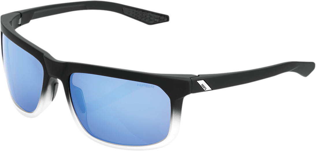 100% Hakan Sunglasses - Black - Blue Mirror 61036-407-01