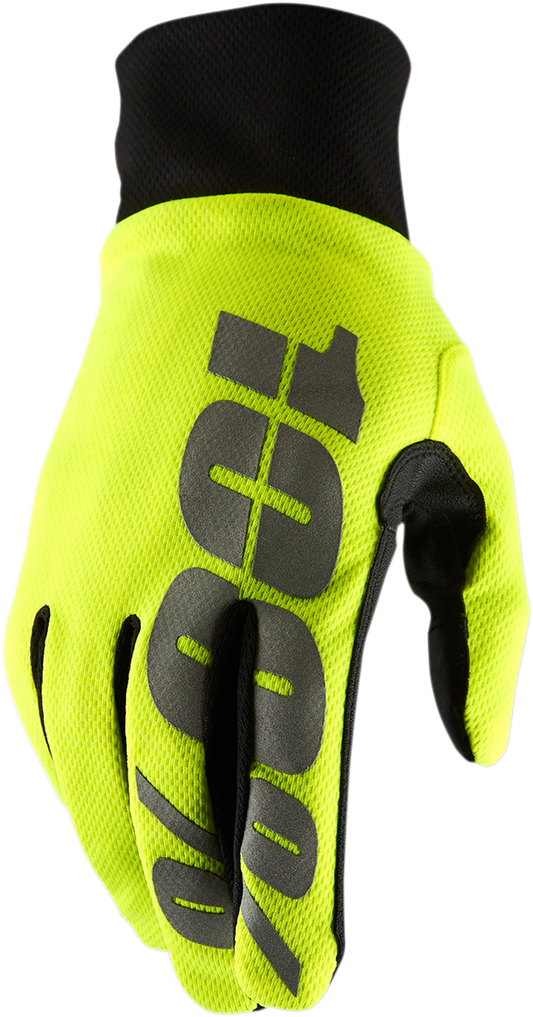 100% Hydromatic Waterproof Gloves - Fluo Yellow - Small 10017-00005