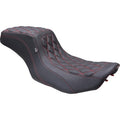 MUSTANG One Piece 2-Up Squareback Seat - Double Diamond - Black Cherry Stitch - FLH/FLT '23-'24 88415DC