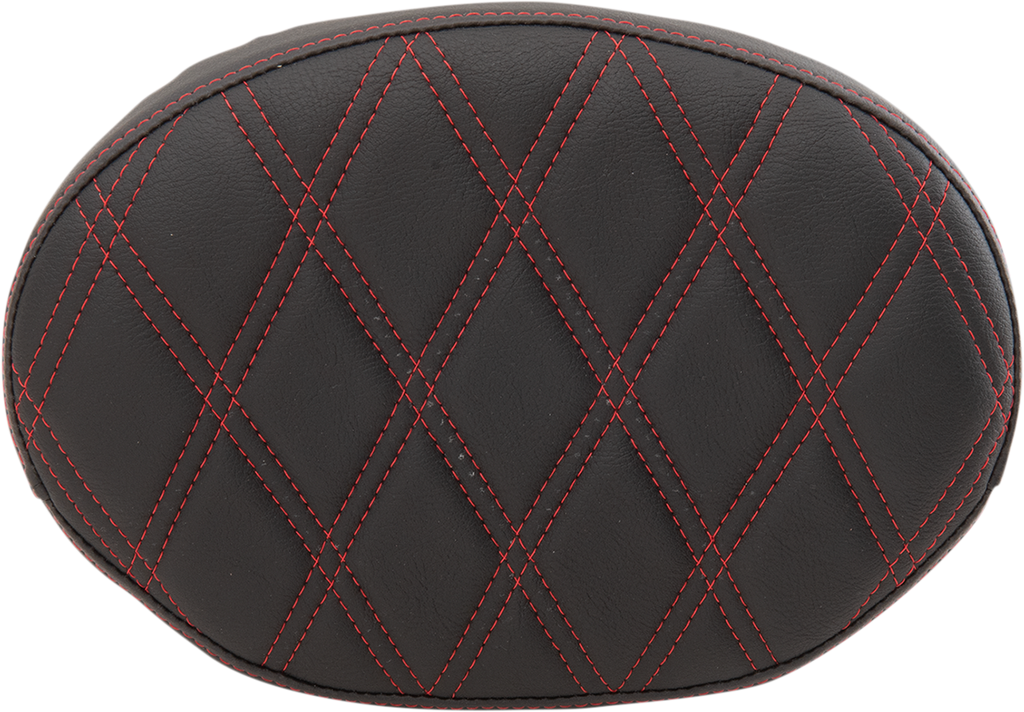 DRAG SPECIALTIES Backrest Pad - Oval - Double Diamond - Red Thread 0822-0430