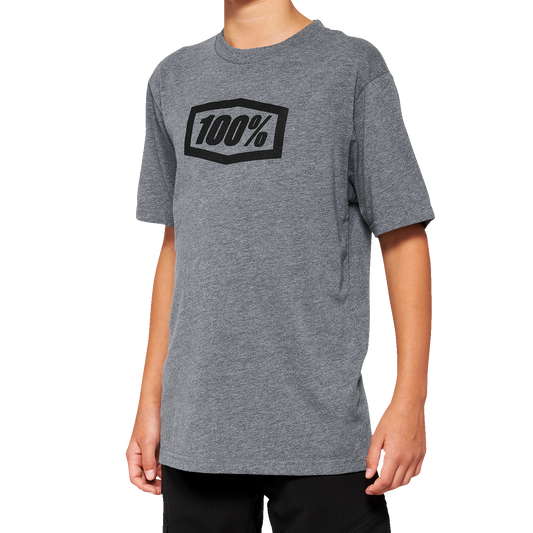 100% Youth Icon T-Shirt - Heather Gray - Medium 20001-00009
