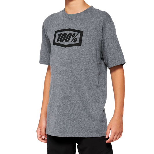 100% Youth Icon T-Shirt - Heather Gray - Small 20001-00008