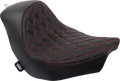 DRAG SPECIALTIES Solo Seat - Double Diamond - Red Stitching - '18-'22 FL/FX 0802-1515
