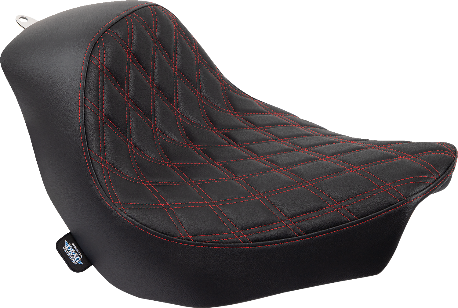 DRAG SPECIALTIES Solo Seat - Double Diamond - Red Stitching - '18-'22 FL/FX 0802-1515