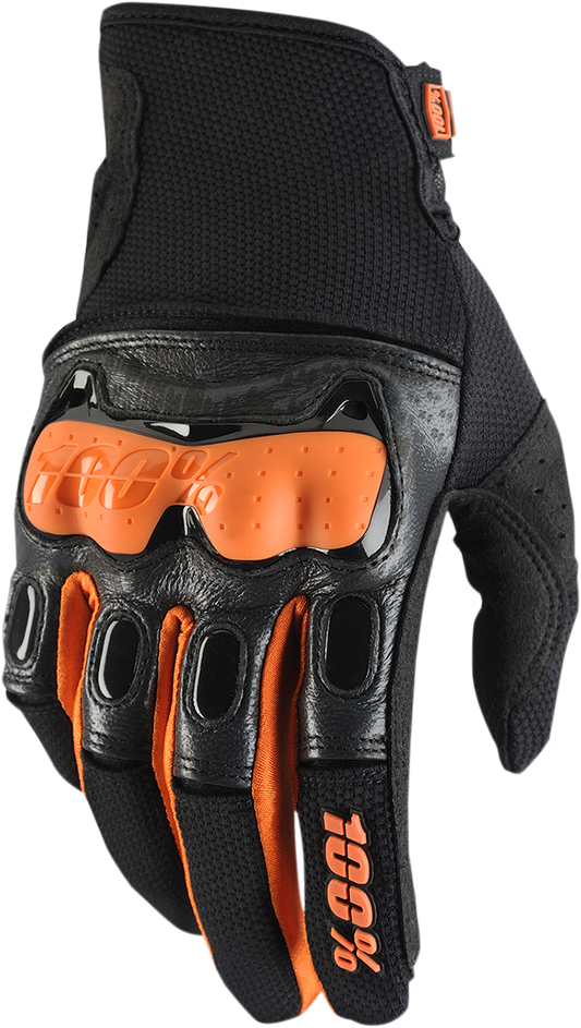 100% Derestricted Gloves - Black/Orange - Small 10007-054-10