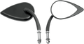 DRAG SPECIALTIES Mirror - Tear Drop - Black - Short Stem 0640-0690