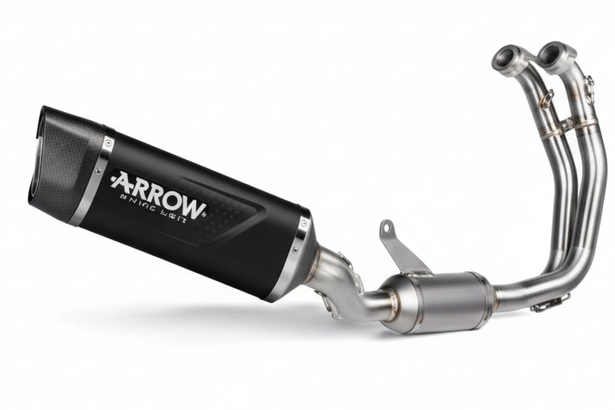 APRILIA RS660 E5+ 2025 FULL SYSTEM WITH INDY-RACE EVO ALUMINIUM DARK EXHAUST - 77008akn