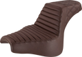 SADDLEMEN Step-Up Seat - Front Tuck-n-Roll/Rear Lattice Stitch - Brown 818-28-176BR