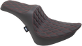 DRAG SPECIALTIES Predator III Seat - Double Diamond - Red Stitching 0802-1368