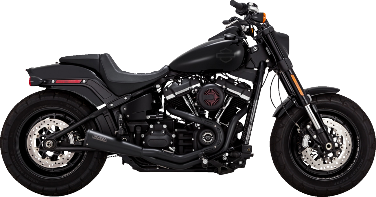 VANCE & HINES 2-into-1 Upsweep Exhaust System - Black - Stainless Steel 47323