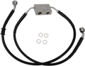 DRAG SPECIALTIES Brake Line - Front - +4" - Black - XL 614745-4BLK