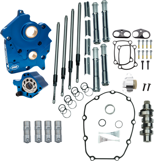 S&S CYCLE Cam Chest Kit with Plate M8 - Chain Drive - Oil Cooled - 465 Cam - Chrome Pushrods 310-1003B