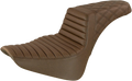 SADDLEMEN Step-Up Seat - Front Tuck-n-Roll/Rear Lattice Stitch - Brown 818-33-176BR