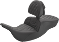 SADDLEMEN Roadsofa Lattice Stitched Seat - w/ Driver Backrest - Black 897-07-182BR