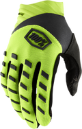 100% Airmatic Gloves - Fluorescent Yellow/Black - Large 10000-00012