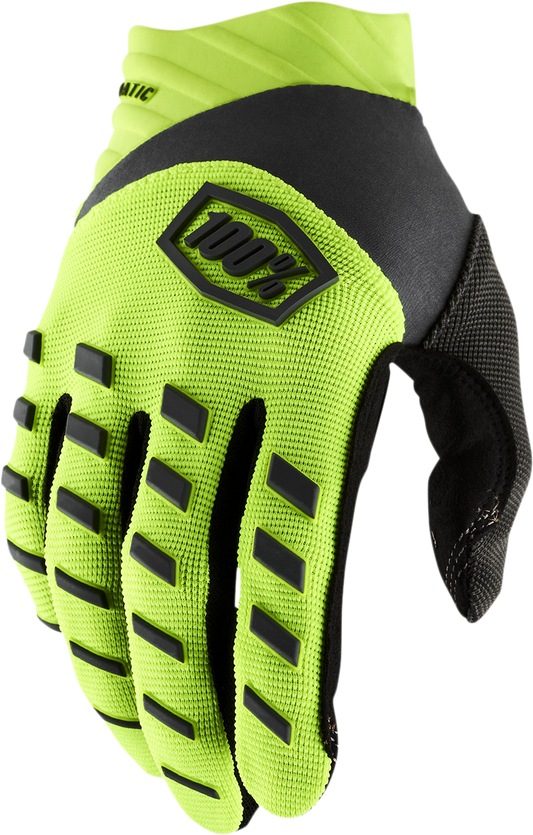 100% Youth Airmatic Gloves - Fluo Yellow/Black - Medium 10001-00005