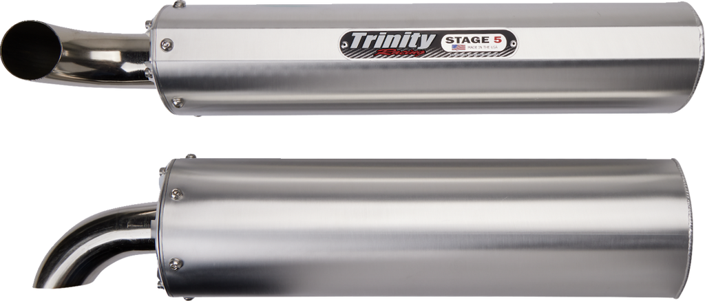 TRINITY RACING Stage 5 Slip-On Dual Muffler - Aluminum TR-4165S