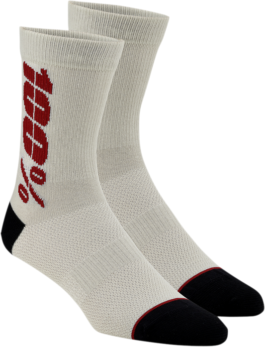 100% Rythym Socks - Silver/Cherry - Large/XL 24006-456-18