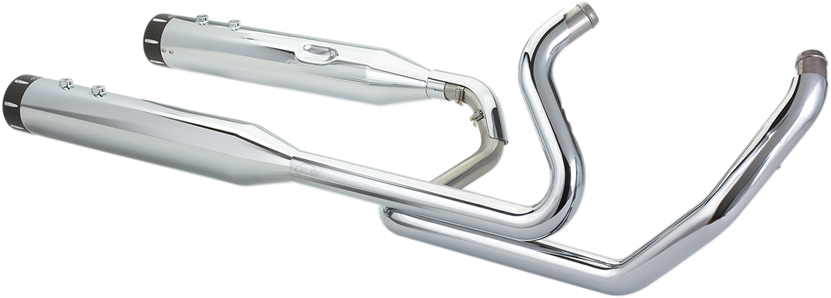 S&S CYCLE El Dorado Dual Exhaust System - Chrome - Black Tracer 550-0701C