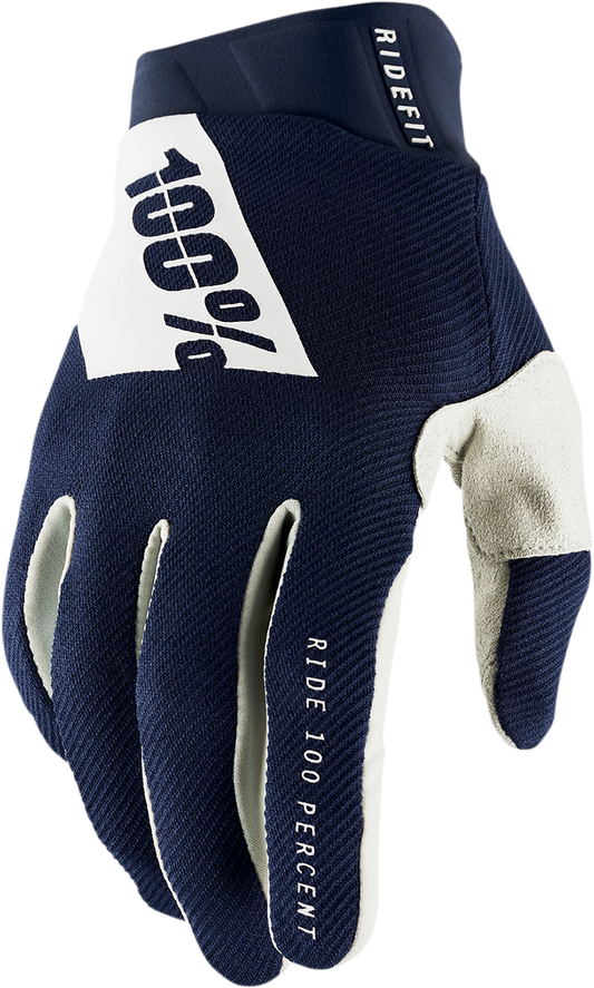 100% Ridefit Gloves - Navy/White - Large 10010-00027